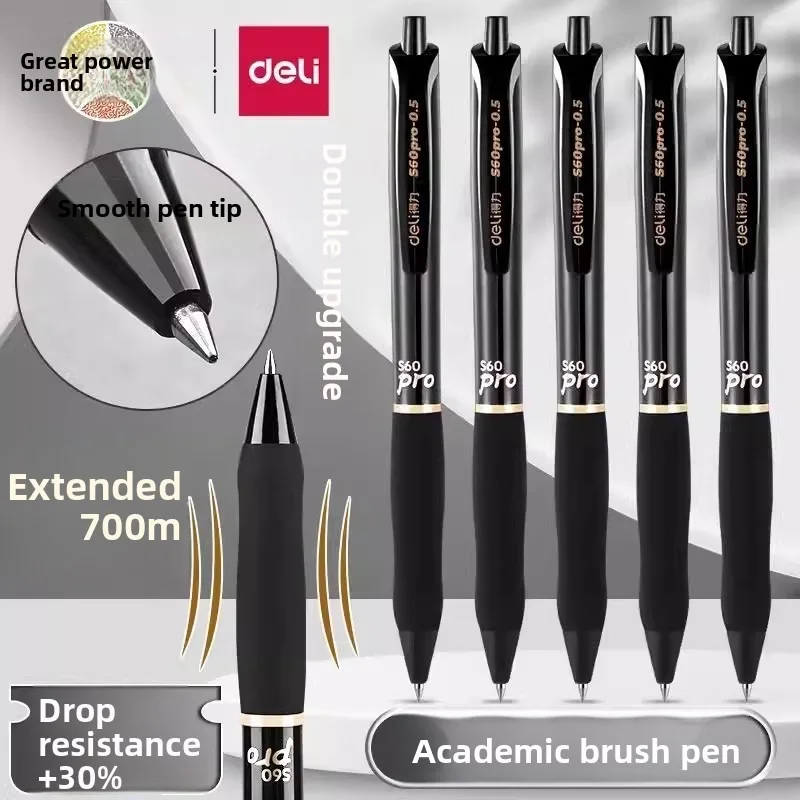 Deli S60 Smooth Gel Pen 6/12pcs-0.5mm Retractable Bullet Writing Fluency Black Signature Pen School Office Stationery
Deli S60 Smooth Gel Pen 6/12pcs-0.5mm Retractable Bullet Writing Fluency Black Signature Pen School Office Stationery