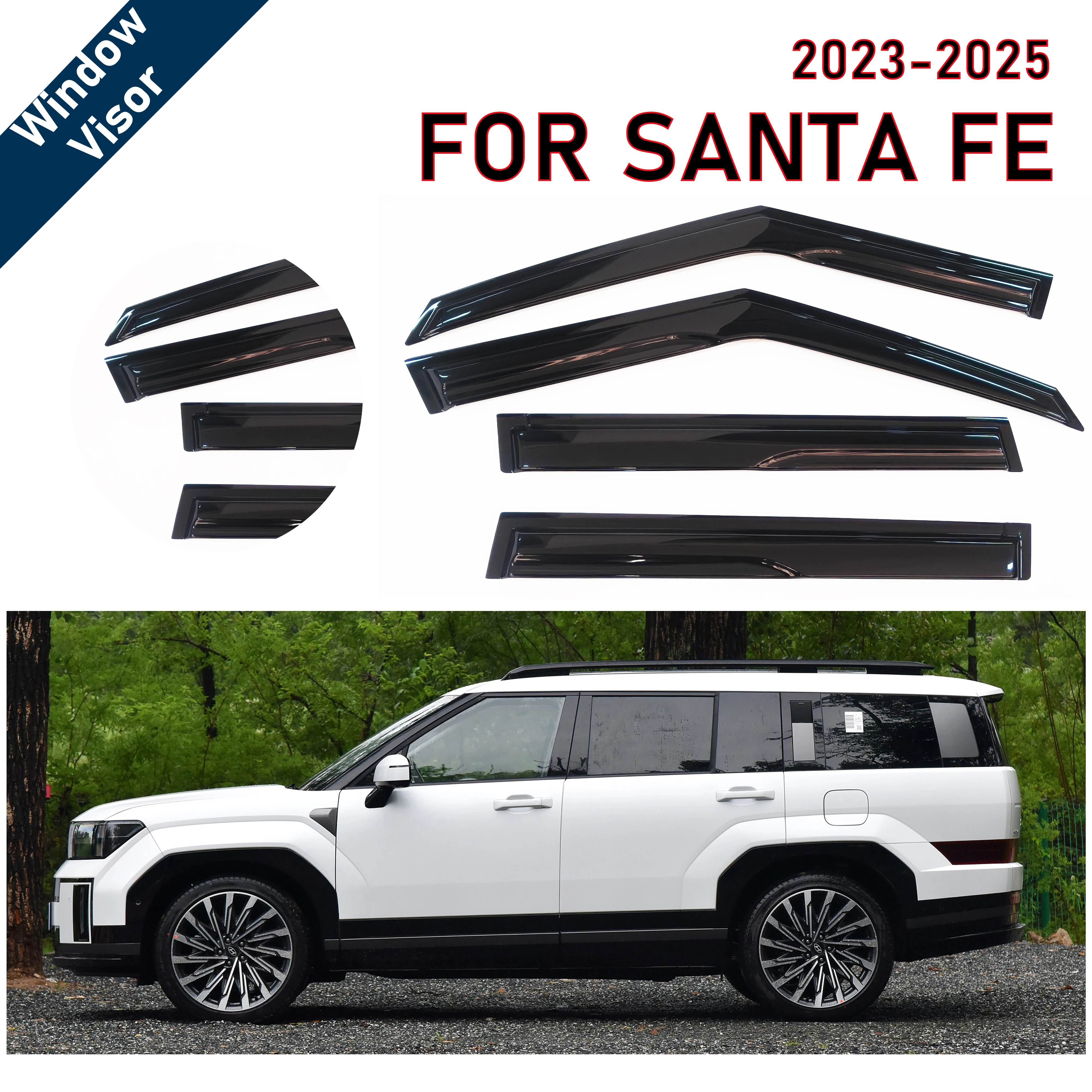 Козырек на окно Hyundai Santa Fe 2023-2025 Suv | 4 шт. дефлектор от дождя | Аксессуар для автомобильного всепогодного щита
Козырек на окно Hyundai Santa Fe 2023-2025 Suv | 4 шт. дефлектор от дождя | Аксессуар для автомобильного всепогодного щита