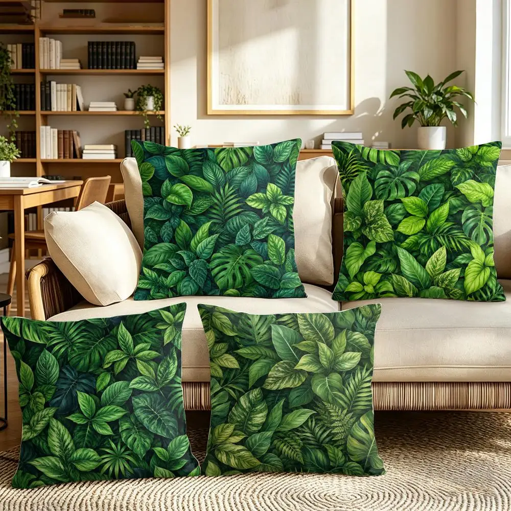 Tropical Green Leaves Pattern Cushion Cover Natural Linen Double Sided Print Pillow Cover for Couch Living Room Home Decor
Tropical Green Leaves Pattern Cushion Cover Natural Linen Double Sided Print Pillow Cover for Couch Living Room Home Decor