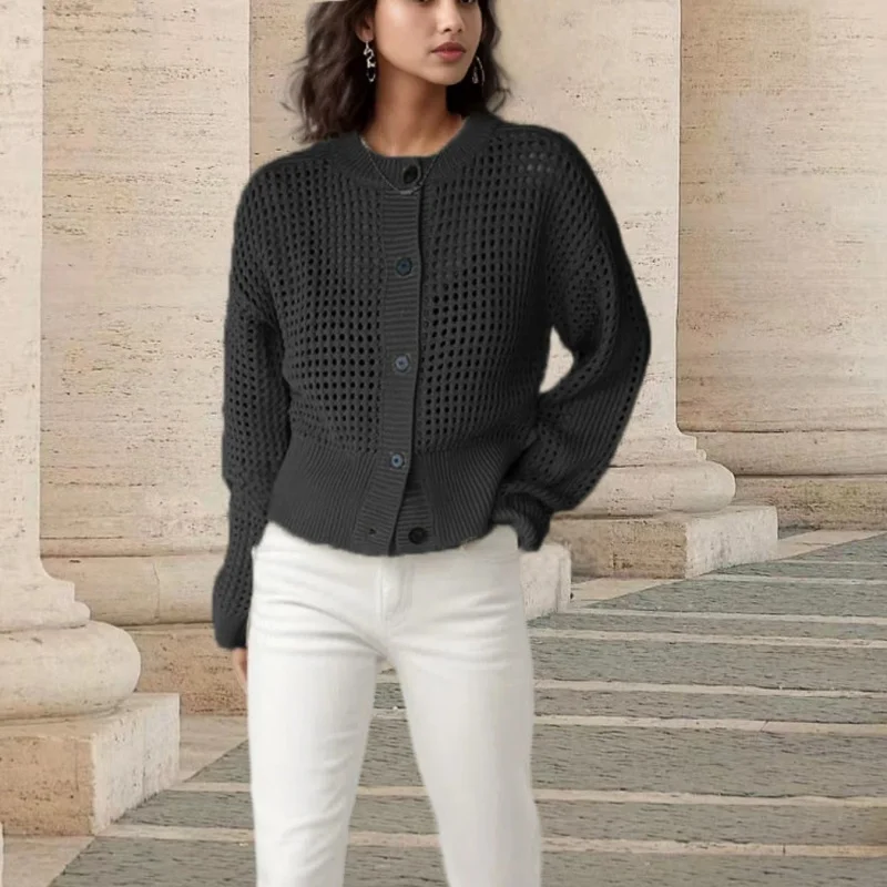 New spring and summer round neck knitted cardigan capable office lady sexy hollow all-match outer wear blouse women's clothing
New spring and summer round neck knitted cardigan capable office lady sexy hollow all-match outer wear blouse women's clothing
