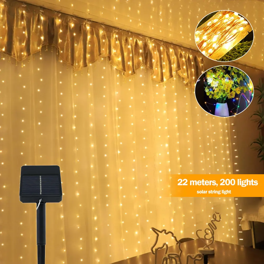 22M Solar String Lights 200 LED Fairy Lights Waterproof Solar Powered String Lamp for Yard Tree Party Wedding Christmas Decor
22M Solar String Lights 200 LED Fairy Lights Waterproof Solar Powered String Lamp for Yard Tree Party Wedding Christmas Decor