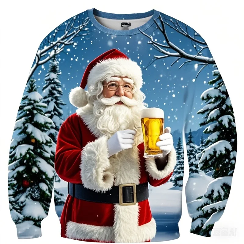 3D Print Santa Claus Drinking Beer Xmas Pullover Hoodie Clothes For Men Funny Santa Graphic Crewneck Sweatshirts Sudaderas Tops
3D Print Santa Claus Drinking Beer Xmas Pullover Hoodie Clothes For Men Funny Santa Graphic Crewneck Sweatshirts Sudaderas Tops
