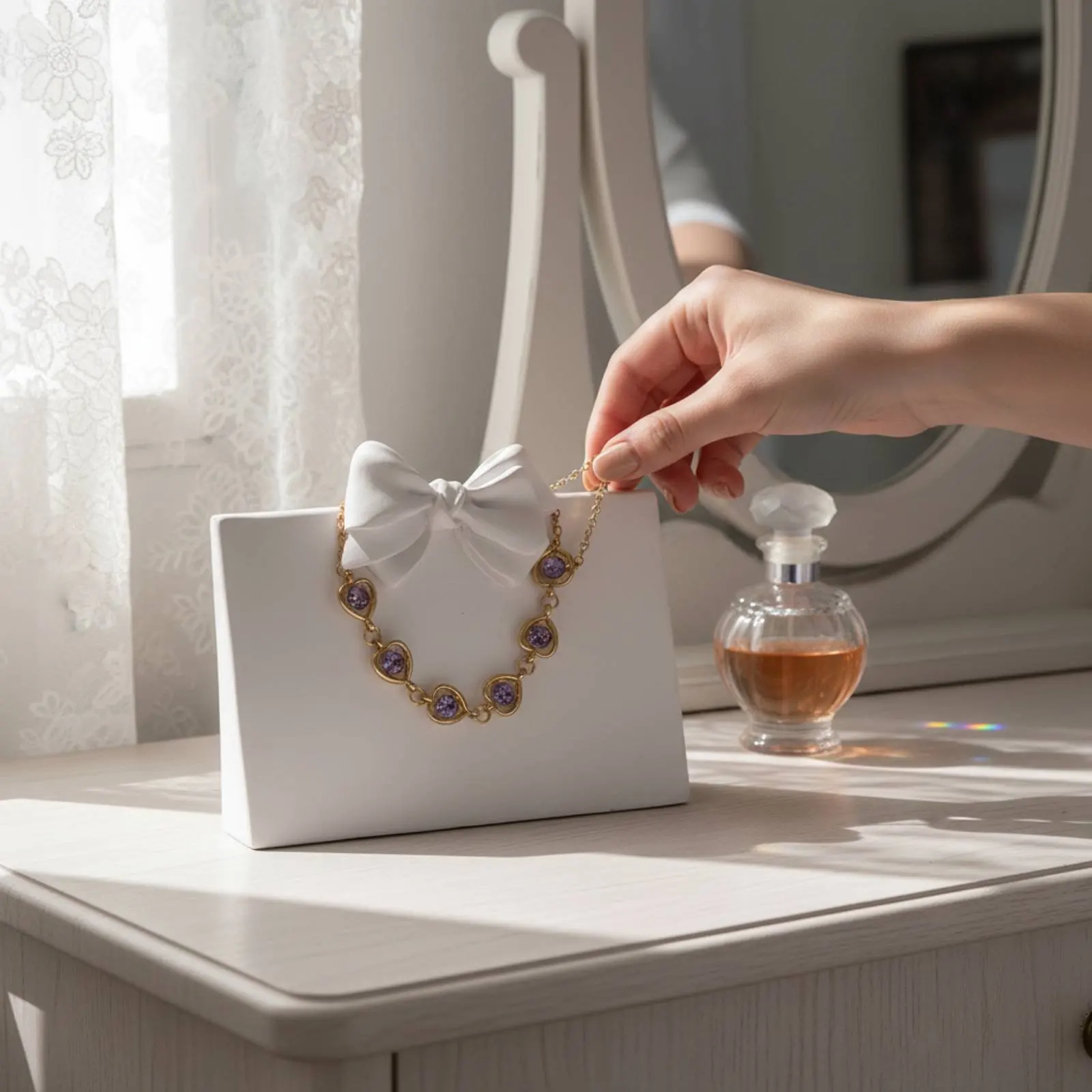 Necklace Display Stand Elegant Design Bowknot Necklace Display Stand Slanted Locket Holder Lightweight for Retail Counter
Necklace Display Stand Elegant Design Bowknot Necklace Display Stand Slanted Locket Holder Lightweight for Retail Counter