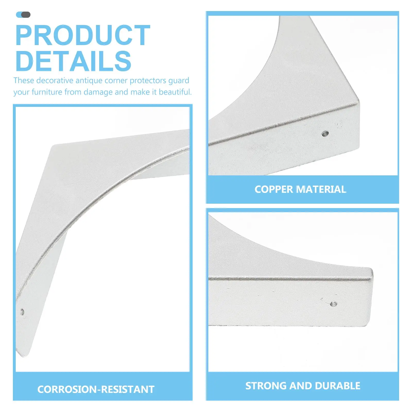 4 Pcs L shaped Furniture Corner Guard Metal Decorative Protectors Covers Anti collision Durable Suitable for Tables Desks Wooden
4 Pcs L shaped Furniture Corner Guard Metal Decorative Protectors Covers Anti collision Durable Suitable for Tables Desks Wooden