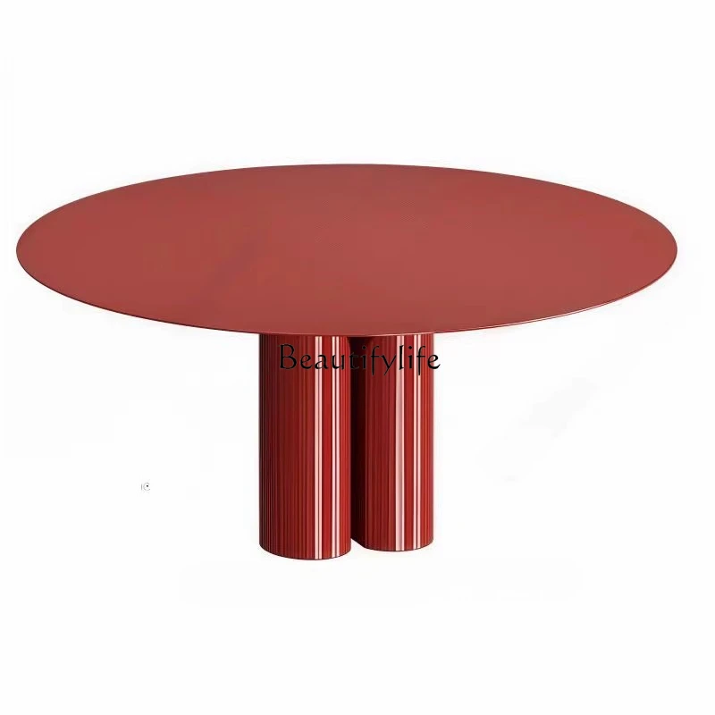 Nordic simple modern dining table casual personality creative burgundy coffee oval dining table
Nordic simple modern dining table casual personality creative burgundy coffee oval dining table