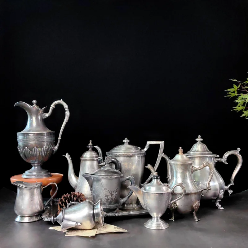 Home decoration silver-plated pot, teapot, coffee pot ornament, still life shooting props
Home decoration silver-plated pot, teapot, coffee pot ornament, still life shooting props