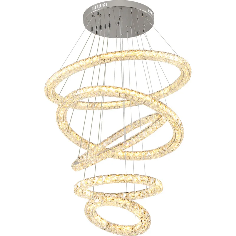 Duplex floor crystal chandelier, high simple modern living room, hollow stairwell, mid-floor villa chandelier
Duplex floor crystal chandelier, high simple modern living room, hollow stairwell, mid-floor villa chandelier
