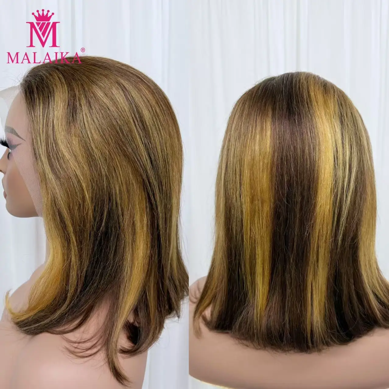 Malaika 13X4 Lace Front Human Hair Wig Short Bob Straight 4/27# Wigs Brazilian Human Hair For Black Woman
Malaika 13X4 Lace Front Human Hair Wig Short Bob Straight 4/27# Wigs Brazilian Human Hair For Black Woman
