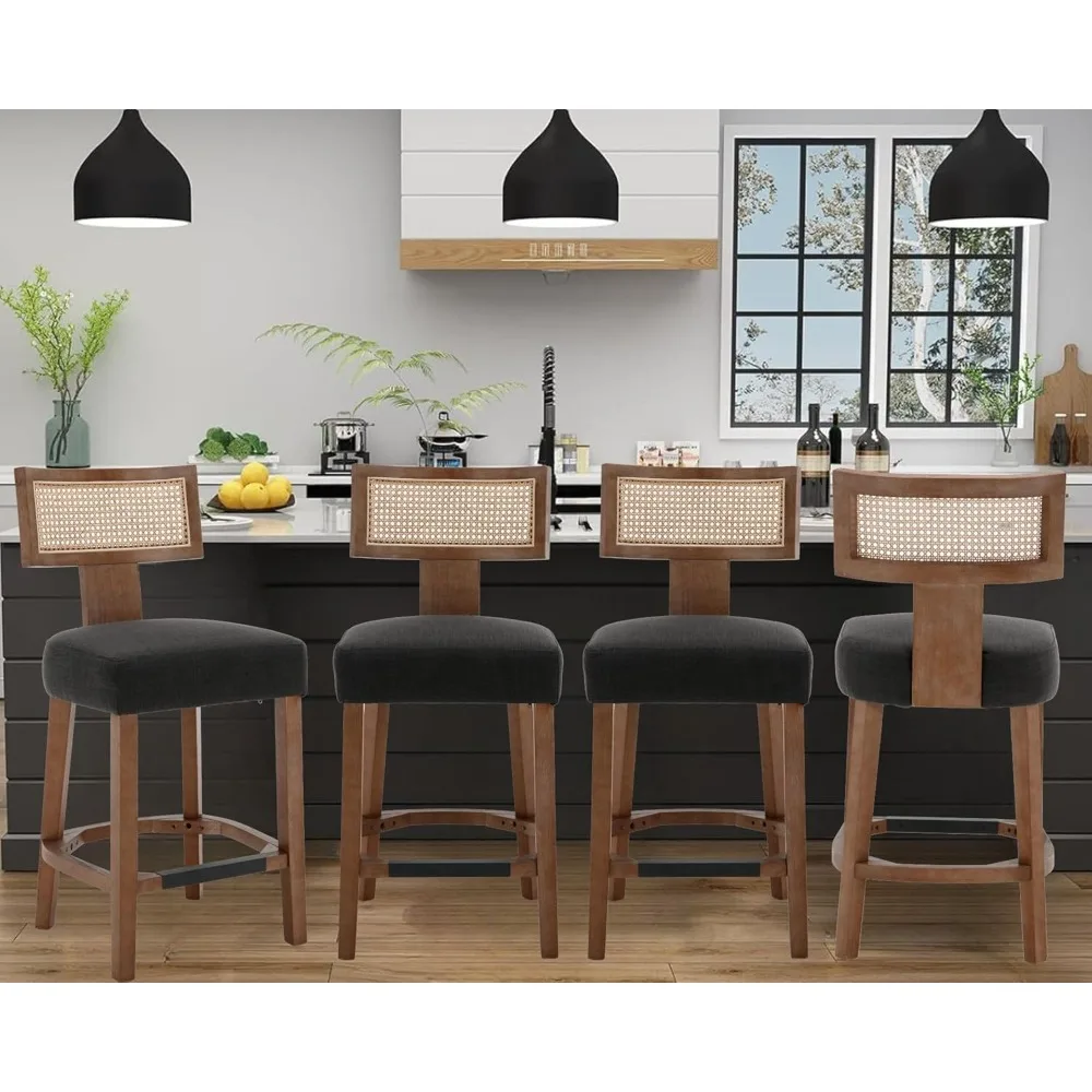 26’’ Rattan Bar stools with Back Counter Height Bar Stools Set of 4 Charcoal Linen Modern Counter Stools,Upholstered Bar Stools
26’’ Rattan Bar stools with Back Counter Height Bar Stools Set of 4 Charcoal Linen Modern Counter Stools,Upholstered Bar Stools