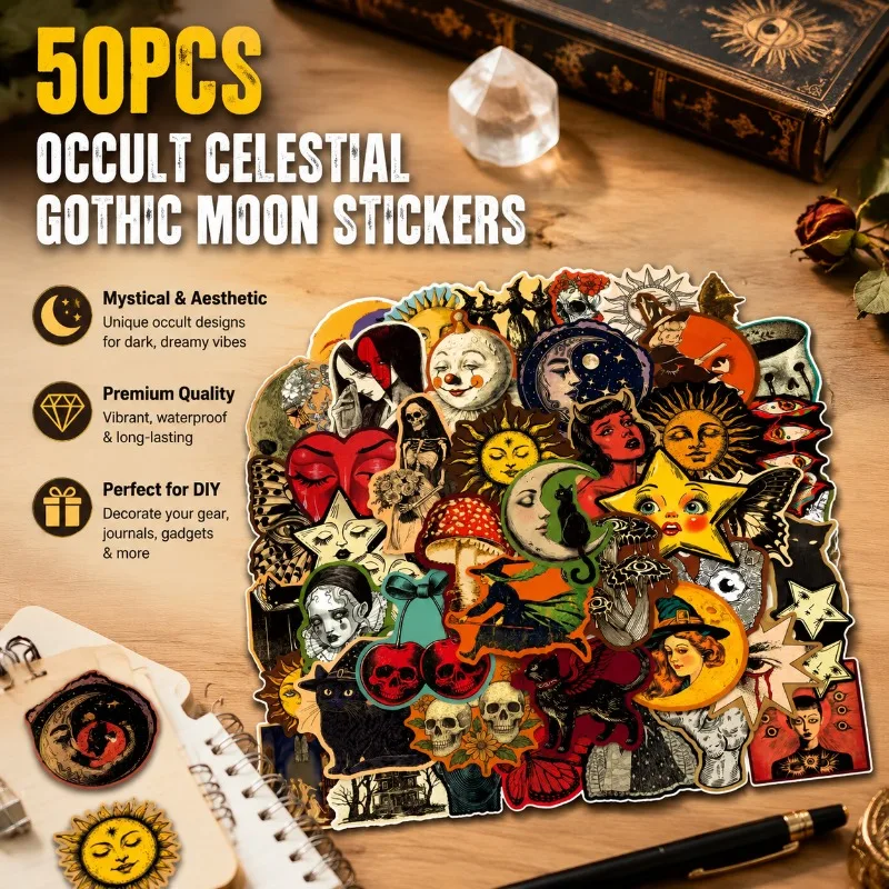50Pcs Retro Gothic Aesthetic Graffiti Decals Waterproof Vinyl Stickers Decor Guitar Notebook Rolling Suitcase Self Adhesive
50Pcs Retro Gothic Aesthetic Graffiti Decals Waterproof Vinyl Stickers Decor Guitar Notebook Rolling Suitcase Self Adhesive