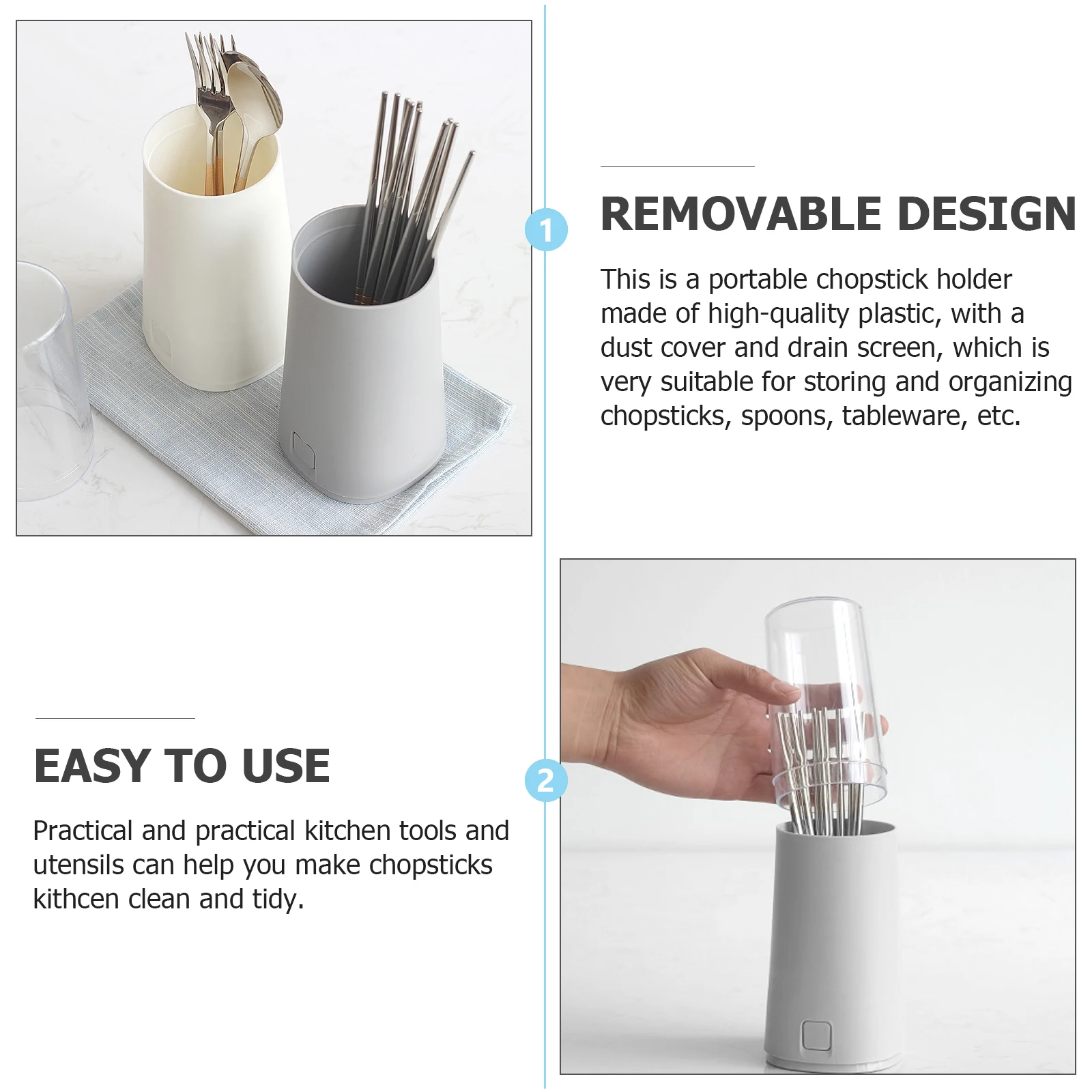 Dust-proof Chopstick Tube Stand Holder Cutlery for Countertop Organizer with Lid Storage Rack
Dust-proof Chopstick Tube Stand Holder Cutlery for Countertop Organizer with Lid Storage Rack