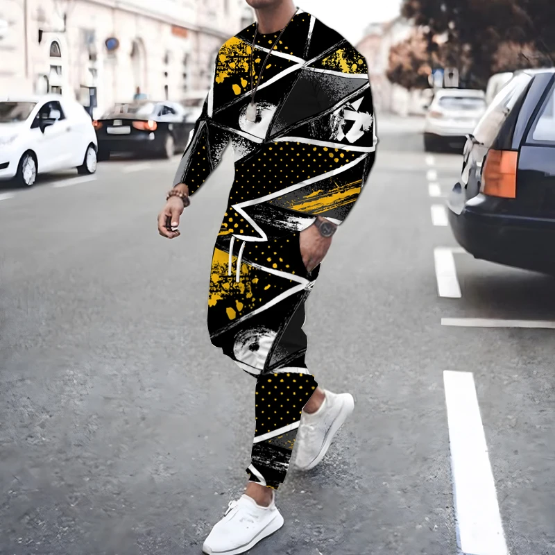 Spring Autumn Men's Tracksuit 3D Printed Graffiti Suit Fashion Oversized Long Sleeve T-shirts Sweatpants Casual Streetwear
Spring Autumn Men's Tracksuit 3D Printed Graffiti Suit Fashion Oversized Long Sleeve T-shirts Sweatpants Casual Streetwear