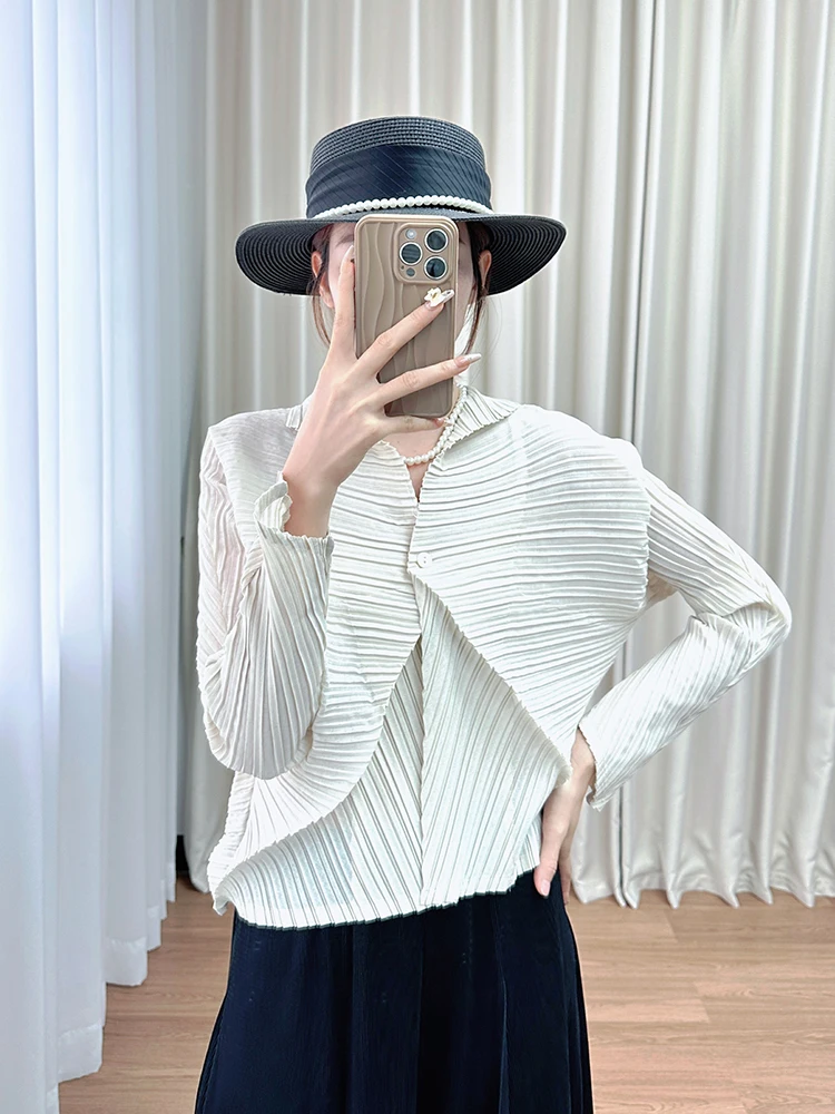 Summer Short Jacket Women's Design Sense Pleated Elegance Turn-down Collar Color Open Cardigan Top by Sanza Art Creation
Summer Short Jacket Women's Design Sense Pleated Elegance Turn-down Collar Color Open Cardigan Top by Sanza Art Creation