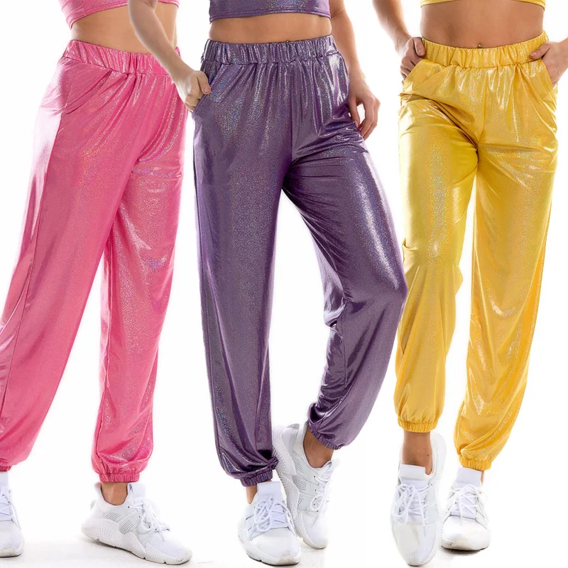 Women Silver Metallic Shiny Dance Pants Stage Street Wear Jogger Wide Leg Loose Bloomers Club Hip Hop Pants Glittening Trousers
Women Silver Metallic Shiny Dance Pants Stage Street Wear Jogger Wide Leg Loose Bloomers Club Hip Hop Pants Glittening Trousers