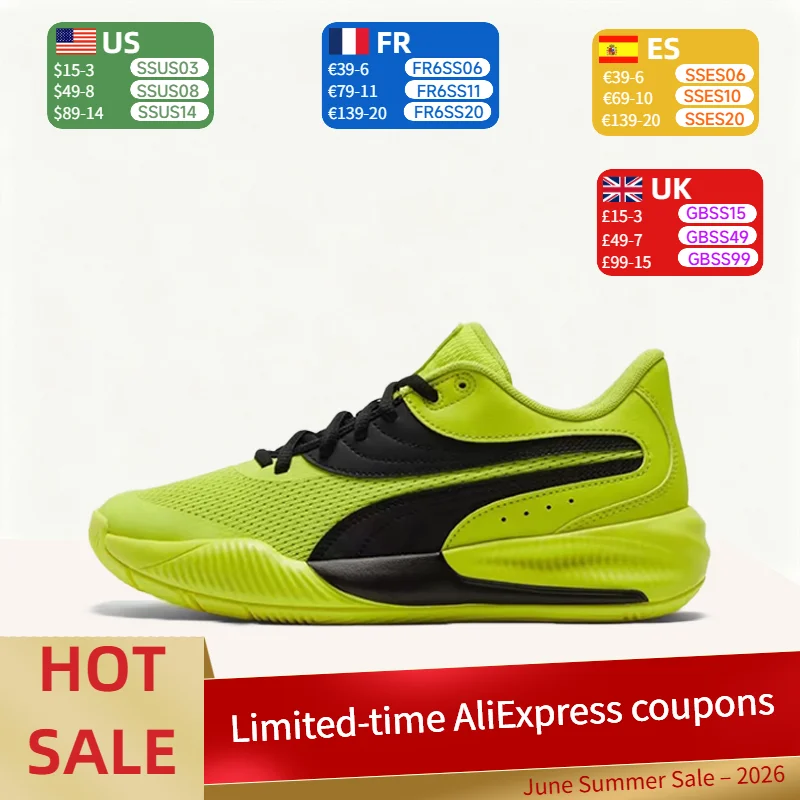 Puma Triple Round-Toe Lace-Up Cushioned, Non-Slip, Durable, Breathable Low-Top Basketball Shoes (Unisex) Yellow/Black 195217-03
Puma Triple Round-Toe Lace-Up Cushioned, Non-Slip, Durable, Breathable Low-Top Basketball Shoes (Unisex) Yellow/Black 195217-03