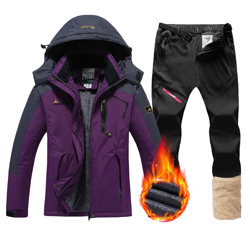 Ski Suit Women Waterproof Snowboard Winter Warm Jacket Pants Snow Coat Mountain Windbreaker Hooded Raincoat Female Ski Outfits
Ski Suit Women Waterproof Snowboard Winter Warm Jacket Pants Snow Coat Mountain Windbreaker Hooded Raincoat Female Ski Outfits