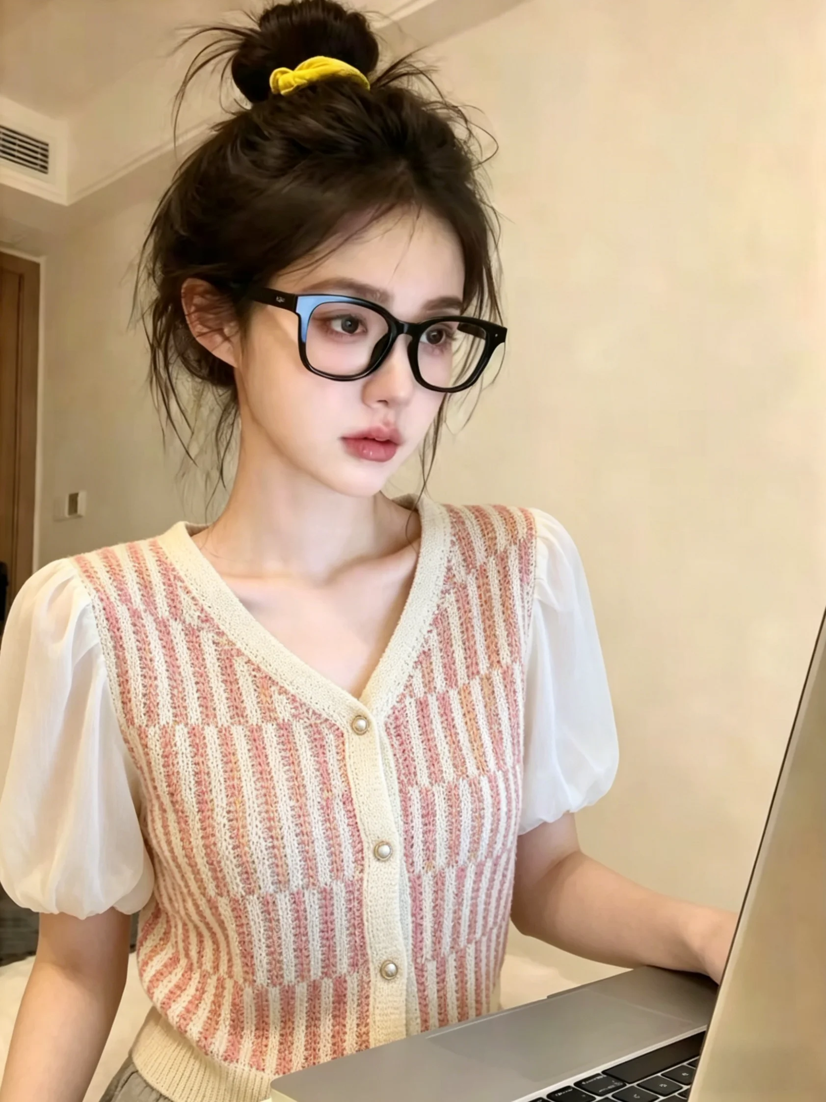 Sweet Summer Knitted Cardigan Women's Bubble Sleeve Striped Self-Keeping Style Korean Version Straight Cut Short Sleeve V-Neck
Sweet Summer Knitted Cardigan Women's Bubble Sleeve Striped Self-Keeping Style Korean Version Straight Cut Short Sleeve V-Neck