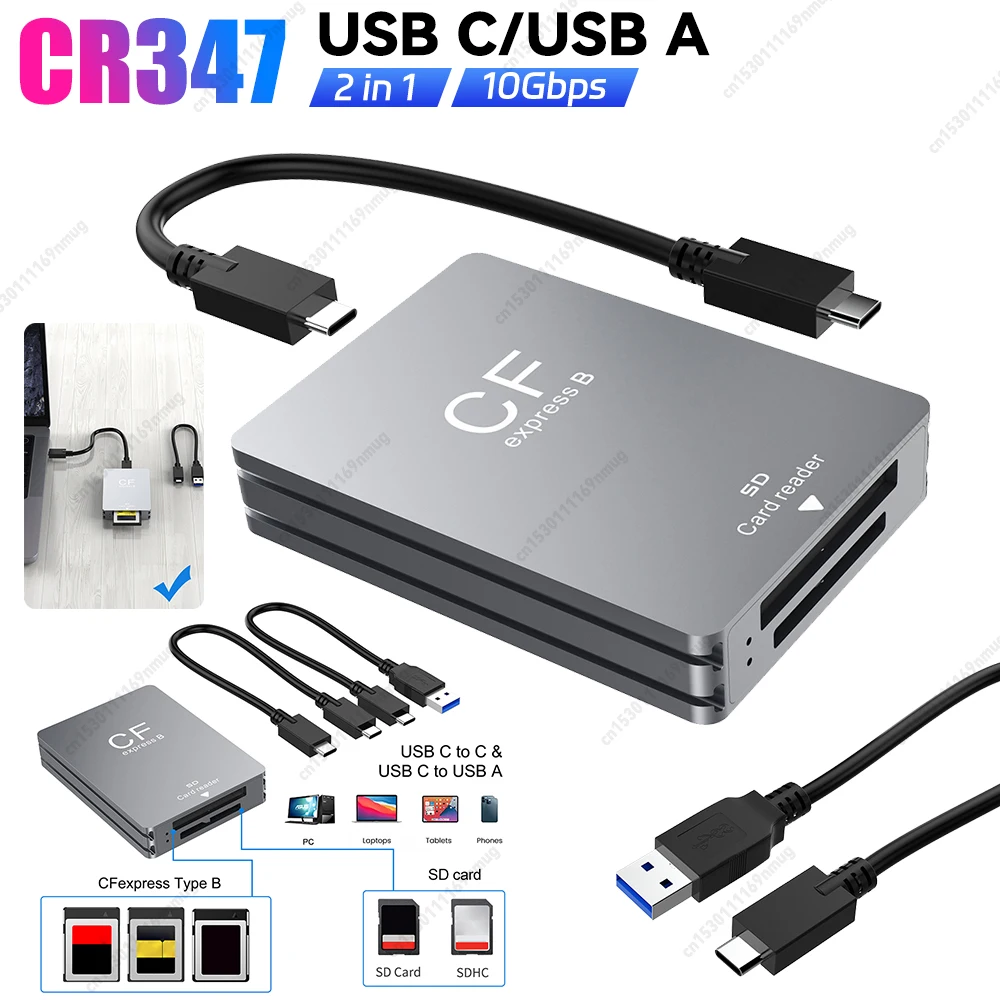 2 in 1 CFexpress Card Adapter CFexpress Type B&SD Card Reader with USB C To USB C/A Cable Support Android/Windows/ OS for SLR
2 in 1 CFexpress Card Adapter CFexpress Type B&SD Card Reader with USB C To USB C/A Cable Support Android/Windows/ OS for SLR