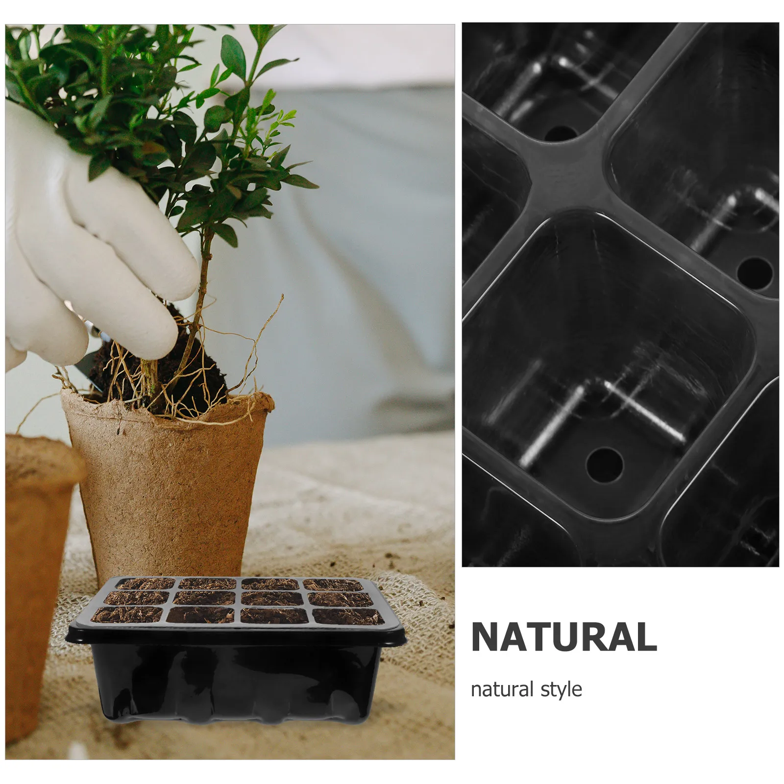 1 set Seedling Tray Kit 12 Cells Black Base Veggie Sprout Germination Planter Starter Trays Gardening Supplies
1 set Seedling Tray Kit 12 Cells Black Base Veggie Sprout Germination Planter Starter Trays Gardening Supplies