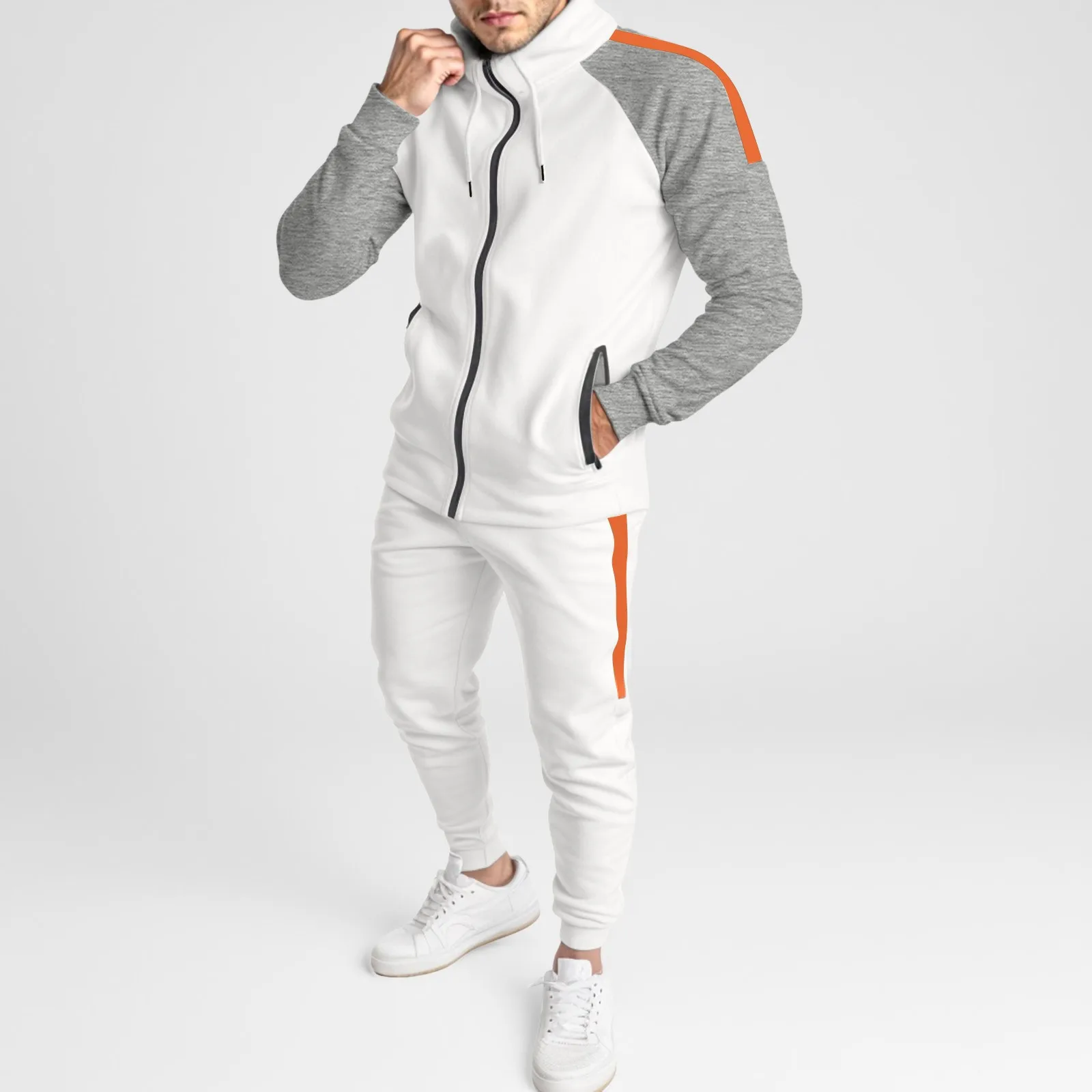 Business Attire for Men Men's Open Front Contrast Color Hooded Zip Up Sweatshirt Casual Sport Suit Mens Full Body Suit
Business Attire for Men Men's Open Front Contrast Color Hooded Zip Up Sweatshirt Casual Sport Suit Mens Full Body Suit