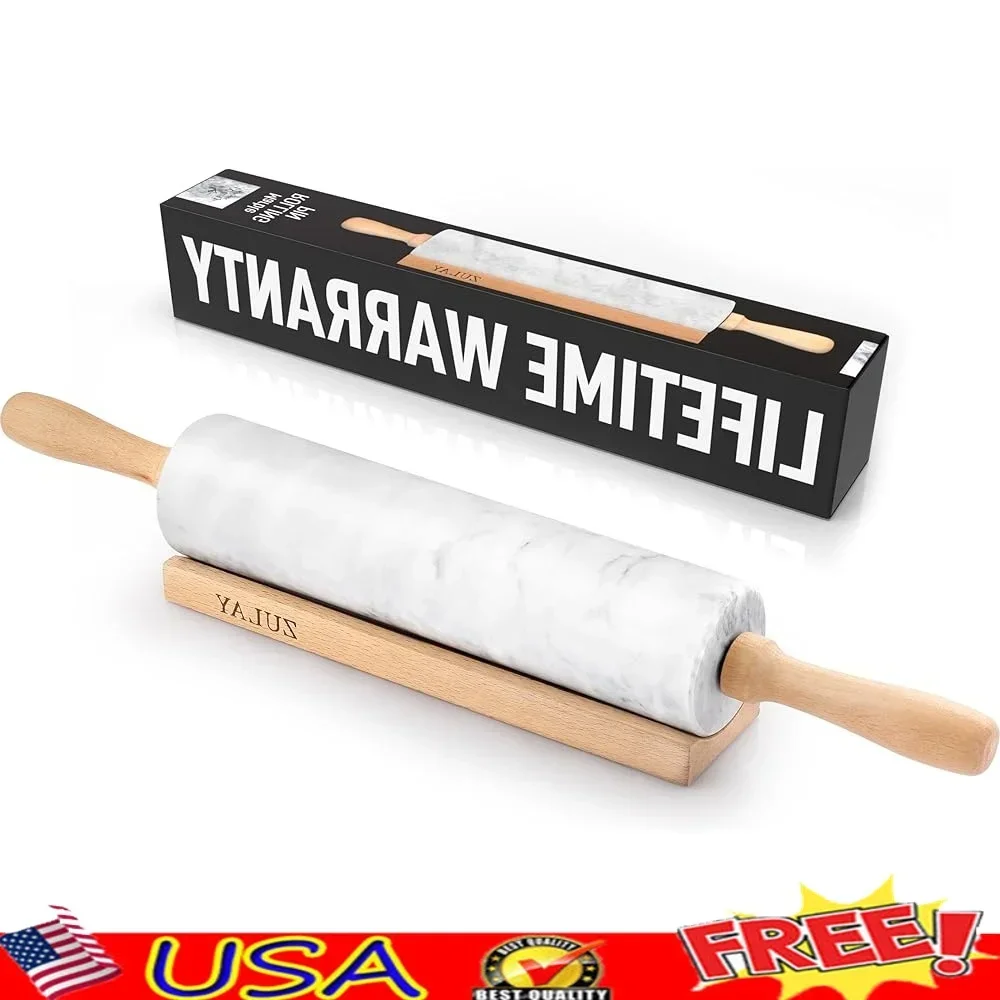 17-Inch Marble Rolling Pin with Stand Natural Polished Marble 360° Bearings Ergonomic Beechwood Handle Non-Stick Easy to Clean
17-Inch Marble Rolling Pin with Stand Natural Polished Marble 360° Bearings Ergonomic Beechwood Handle Non-Stick Easy to Clean