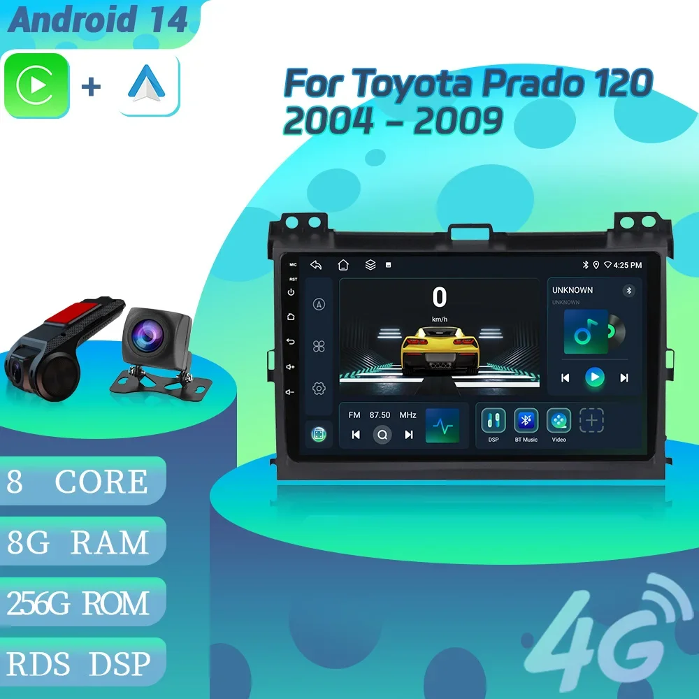 Car Radio Multimedia Video 4G GPS For Toyota Prado 120 2004-2009 Android 14 Navigation Multimedia Wireless Carplay Touch Screen
Car Radio Multimedia Video 4G GPS For Toyota Prado 120 2004-2009 Android 14 Navigation Multimedia Wireless Carplay Touch Screen
