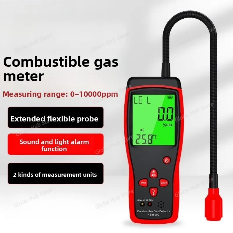 Portable Gas Leak Detector 0-10000PPM Sound & Light Alarm Combustible Natural Methane Gas Detector
Portable Gas Leak Detector 0-10000PPM Sound & Light Alarm Combustible Natural Methane Gas Detector