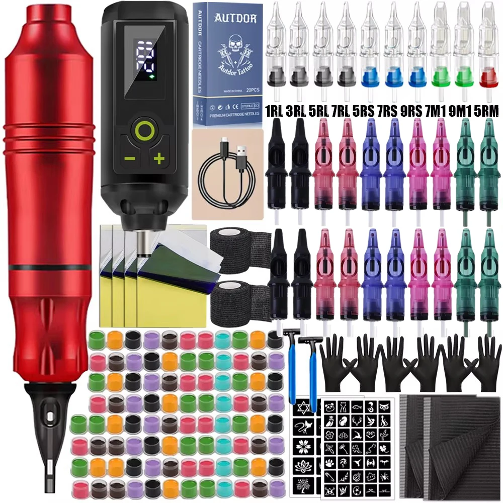 Tattoo Ballpoint Machine Kit Complete Wireless Tattoo Pen Machine Set with Power Supply Tattoo Cartridge Needles Accessories
Tattoo Ballpoint Machine Kit Complete Wireless Tattoo Pen Machine Set with Power Supply Tattoo Cartridge Needles Accessories
