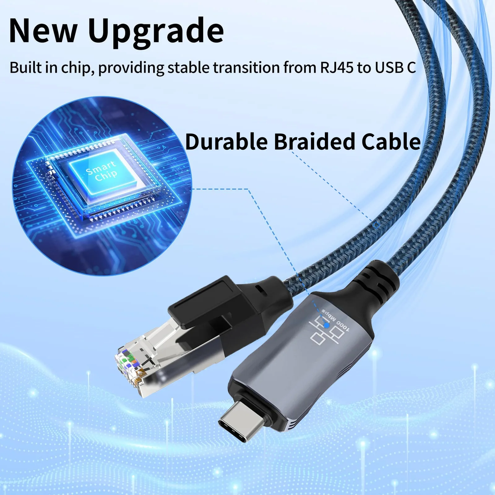 1.8m USB+Type C Ethernet Adapter Cord USB Type-C To RJ45 Networking Cable Compatible for MacBook Pro Smartphone Laptop PC
1.8m USB+Type C Ethernet Adapter Cord USB Type-C To RJ45 Networking Cable Compatible for MacBook Pro Smartphone Laptop PC