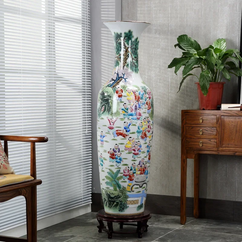 LMM Chinese hand-painted pastel floor-to-ceiling large vase ornament, living room flower arrangement extra large
LMM Chinese hand-painted pastel floor-to-ceiling large vase ornament, living room flower arrangement extra large