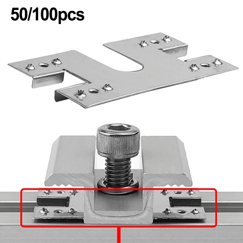 100/50Pcs Photovoltaic Conductive Sheet Solar Panel Grounding Clip Washer Sheet For Photovoltaic Roof Ground Car Shed Accessory
100/50Pcs Photovoltaic Conductive Sheet Solar Panel Grounding Clip Washer Sheet For Photovoltaic Roof Ground Car Shed Accessory
