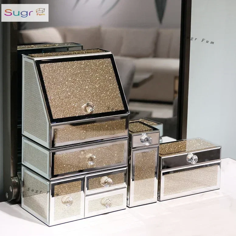 Cosmetics storage box, desktop dustproof, advanced sense, new high-end glass rack, large-capacity drawer finishing
Cosmetics storage box, desktop dustproof, advanced sense, new high-end glass rack, large-capacity drawer finishing