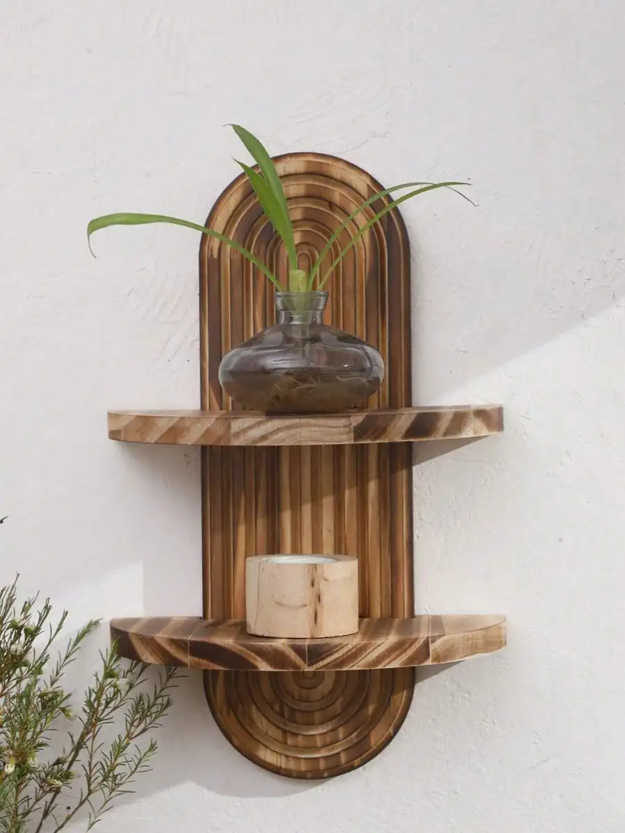 1 Pc Wooden 2-Tier Charred Hanging Shelf, Foyer & Hallway Key Holder Craft Display Stand, Floral Holder, Essential Oil Rack,
1 Pc Wooden 2-Tier Charred Hanging Shelf, Foyer & Hallway Key Holder Craft Display Stand, Floral Holder, Essential Oil Rack,