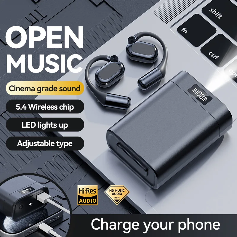 Open Style Earphone Bluetooth 5.4 LED Lights UP Adjustable Ear Hook Charge Phone Wide Compatible Ear Hook Headphone Slide Cover
Open Style Earphone Bluetooth 5.4 LED Lights UP Adjustable Ear Hook Charge Phone Wide Compatible Ear Hook Headphone Slide Cover