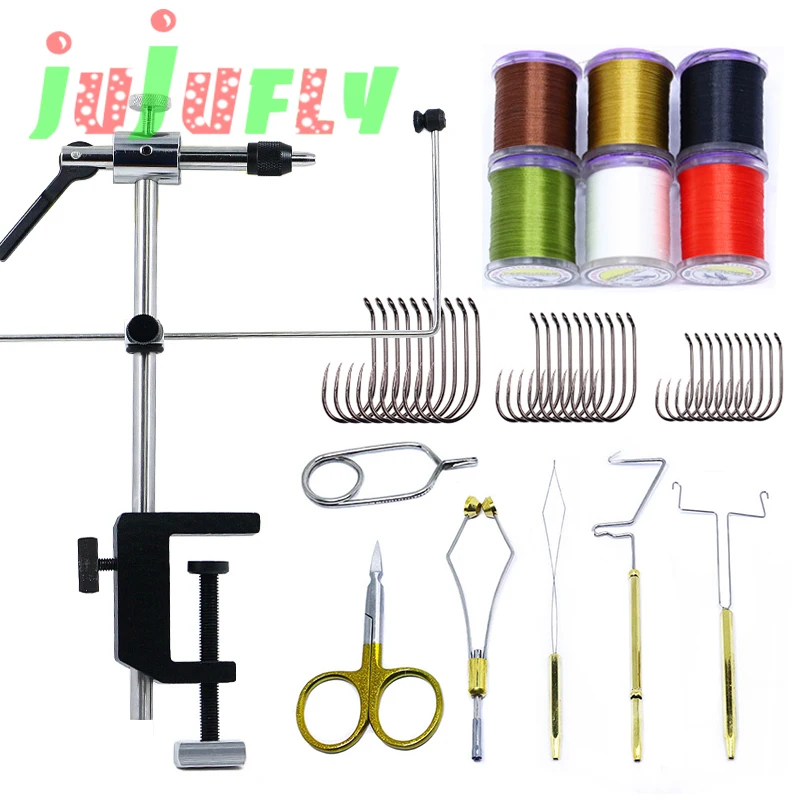 jujufly hot fly tying tools&materials set durable stainless steel rotary tying vise with Bobbin Holder Threader Whip Finisher
jujufly hot fly tying tools&materials set durable stainless steel rotary tying vise with Bobbin Holder Threader Whip Finisher