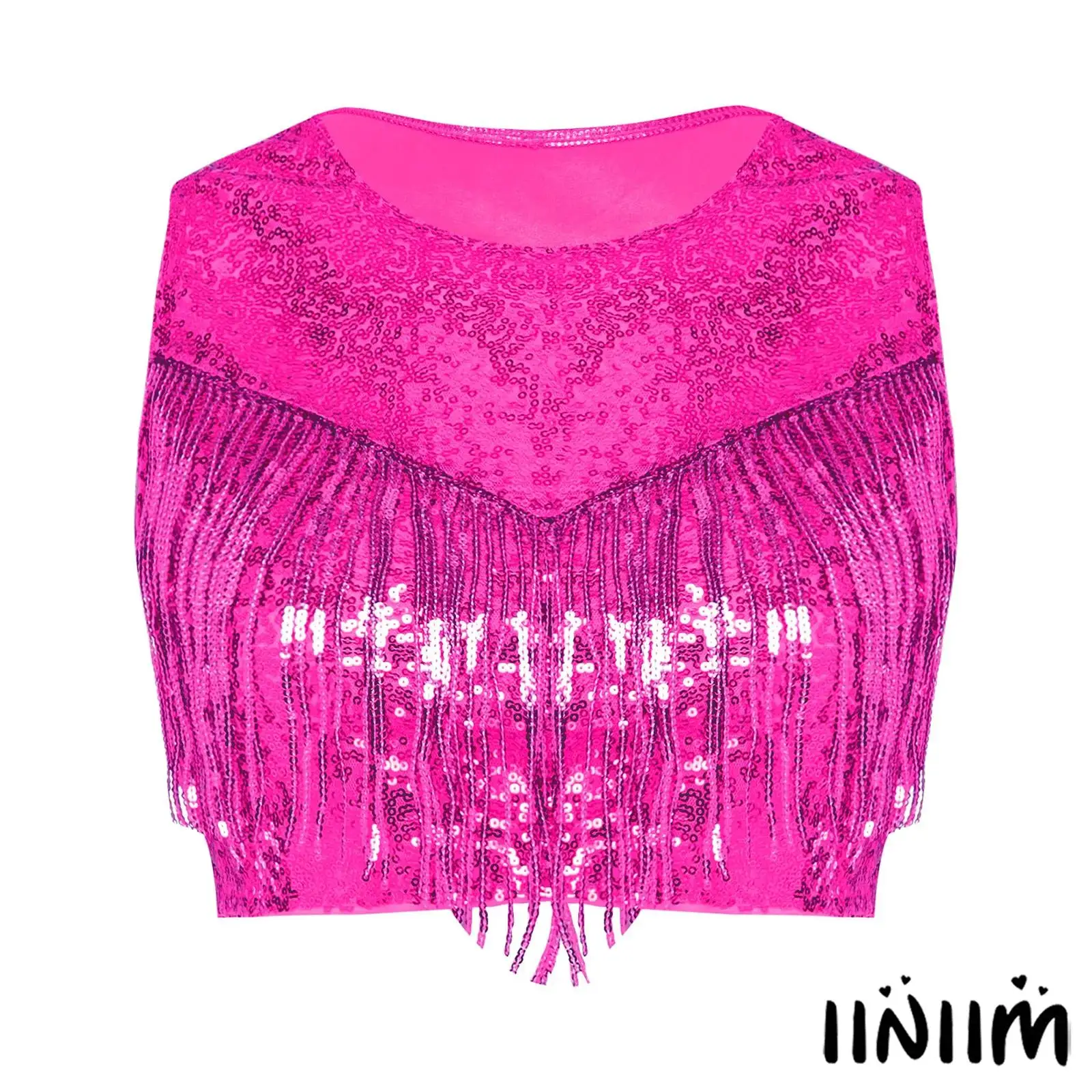Womens Disco Rave Crop Top Jazz Dance Outfit Metallic Shiny Front Sequin Tassel Sleeveless Vest Tank Tops for Nightclub Party
Womens Disco Rave Crop Top Jazz Dance Outfit Metallic Shiny Front Sequin Tassel Sleeveless Vest Tank Tops for Nightclub Party