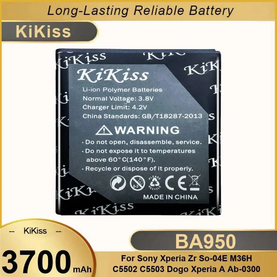 BA950 долговечная работа для Sony Xperia ZR SO-04E M36h C5502 C5503 Dogo Xperia A AB-0300 аккумулятор для мобильного телефона 3700 мАч
BA950 долговечная работа для Sony Xperia ZR SO-04E M36h C5502 C5503 Dogo Xperia A AB-0300 аккумулятор для мобильного телефона 3700 мАч