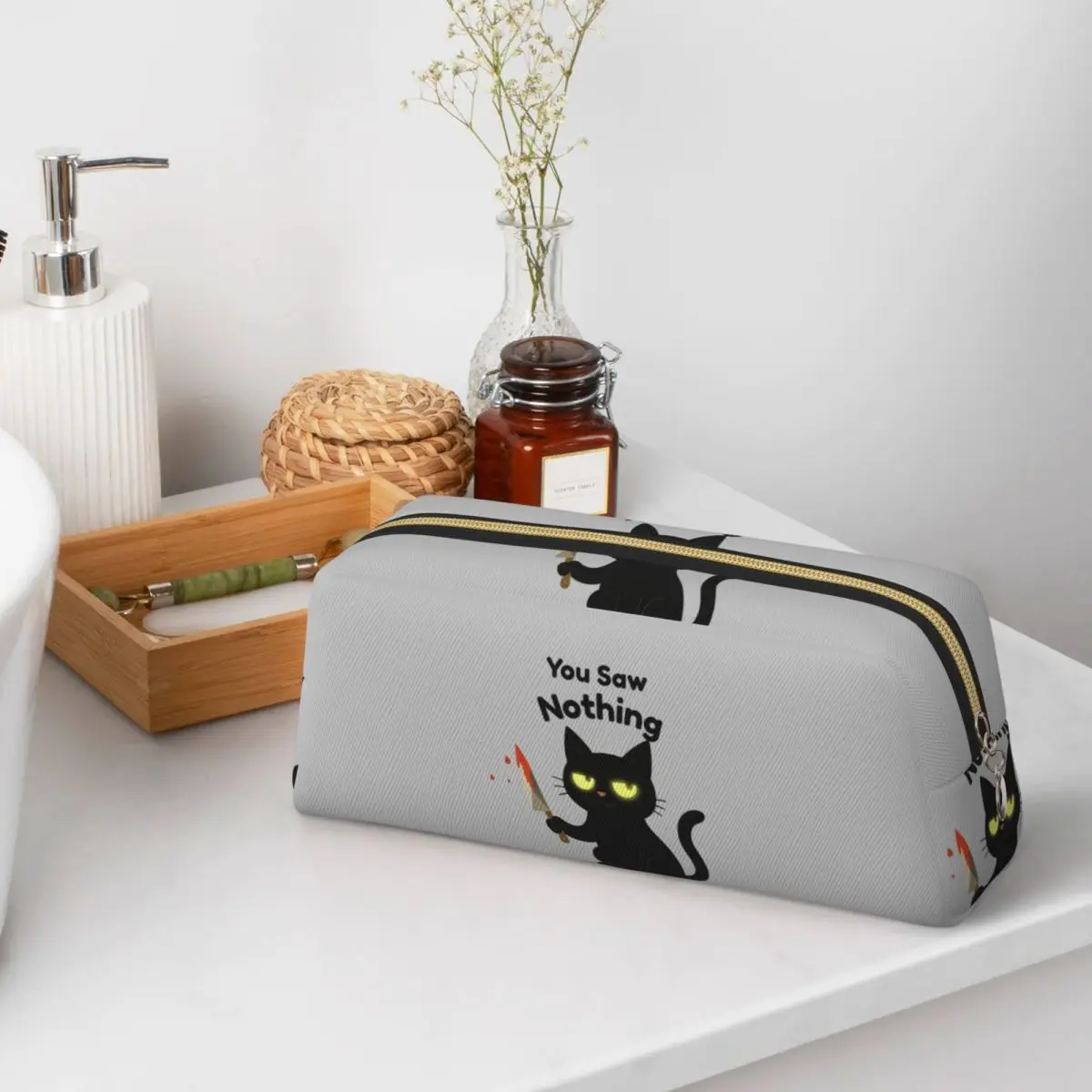 Black Cat Murder Cat You Saw Nothing Pencil Cases for Students School Pen Box Pencil Bag Large Storage Pencil Pouch
Black Cat Murder Cat You Saw Nothing Pencil Cases for Students School Pen Box Pencil Bag Large Storage Pencil Pouch