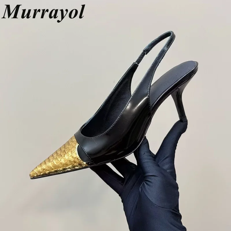 New Pointed Toe Genuine Leather Thin Heels Sandals Women Closed Toe Mixed Colors Sexy Sandalias Summer Party Dress Shoes
New Pointed Toe Genuine Leather Thin Heels Sandals Women Closed Toe Mixed Colors Sexy Sandalias Summer Party Dress Shoes