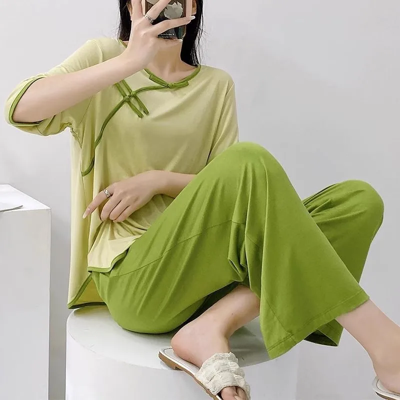 Pijamas De Mujer, мягкий хлопковый женский пижамный комплект, брючный костюм с короткими рукавами, новая женская одежда для сна, одежда для сна, домашняя пижама для отдыха
Pijamas De Mujer, мягкий хлопковый женский пижамный комплект, брючный костюм с короткими рукавами, новая женская одежда для сна, одежда для сна, домашняя пижама для отдыха