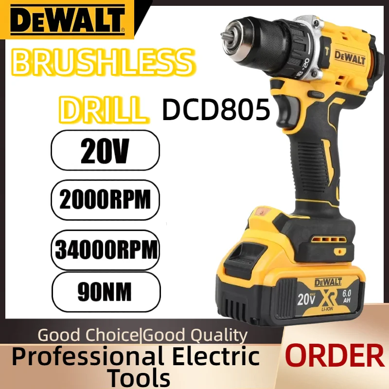 DEWALT DCD805 Naked Tool Brushless Percussion Drill Portable Compact Lithium Ion Home Professional Drill For 20V Battery
DEWALT DCD805 Naked Tool Brushless Percussion Drill Portable Compact Lithium Ion Home Professional Drill For 20V Battery