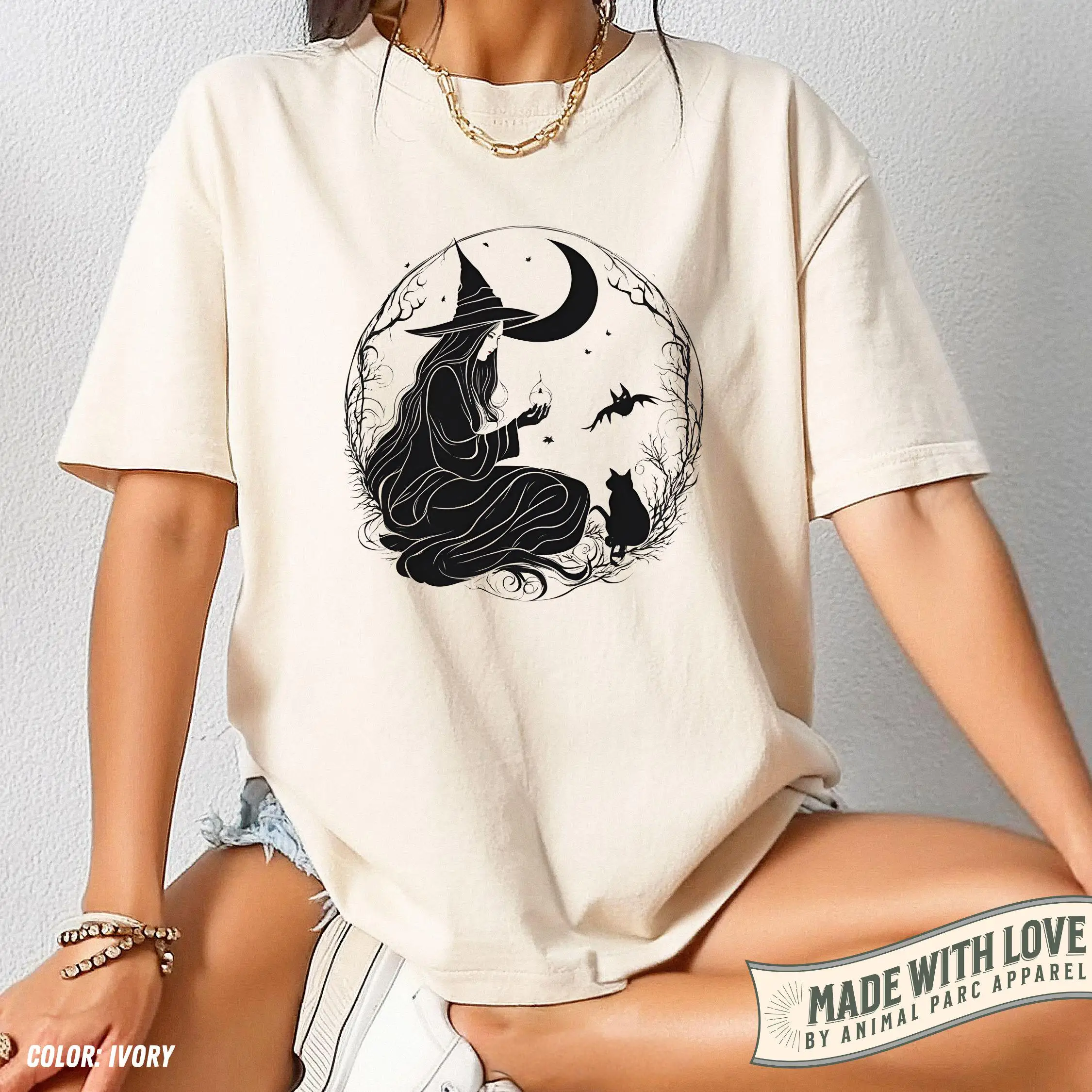 Plus Size Summer Women's Vintage Mystical Witch & Cat T-Shirt Unisex Cotton Breathable Stylish Versatile Street Style Oversized
Plus Size Summer Women's Vintage Mystical Witch & Cat T-Shirt Unisex Cotton Breathable Stylish Versatile Street Style Oversized