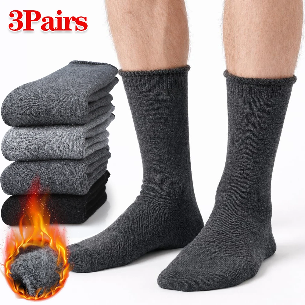 3Pairs Winter Warm Fuzzy Socks for Men Thick Winter Hiking Socks Warm Breathable Crew Mens Socks for Extreme Cold Weather
3Pairs Winter Warm Fuzzy Socks for Men Thick Winter Hiking Socks Warm Breathable Crew Mens Socks for Extreme Cold Weather