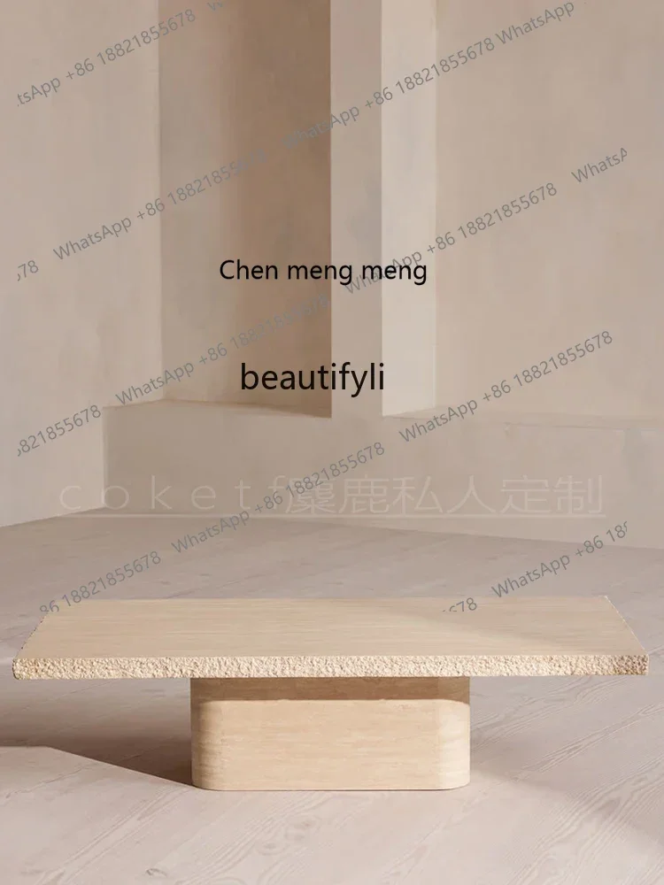 cc182Natural travertine rectangular coffee table living room designer French broken coffee table R
cc182Natural travertine rectangular coffee table living room designer French broken coffee table R