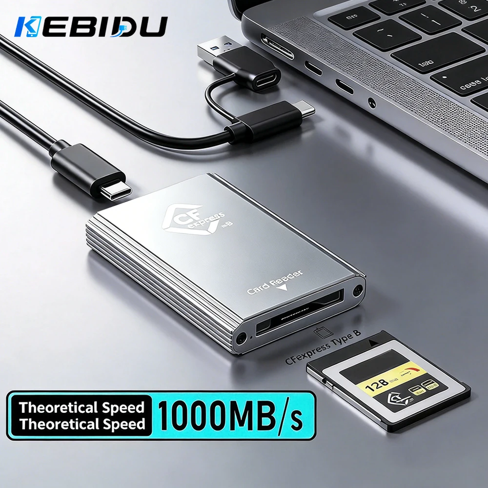 KEBIDU CFE-B Reader USB C3.2 Interface Memory Card Adapter For Android/Windows/Mac/Linux 10Gbps CFexpress Type B Card Reader
KEBIDU CFE-B Reader USB C3.2 Interface Memory Card Adapter For Android/Windows/Mac/Linux 10Gbps CFexpress Type B Card Reader