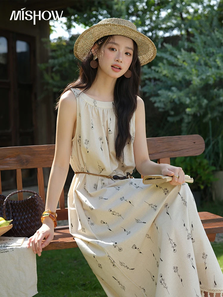 MISHOW Apricot Floral Print Linen Dress Summer Breathable Vacation Sashes Waist Dresses Sleeveless Fringe Hem Dress MXE39L2431
MISHOW Apricot Floral Print Linen Dress Summer Breathable Vacation Sashes Waist Dresses Sleeveless Fringe Hem Dress MXE39L2431