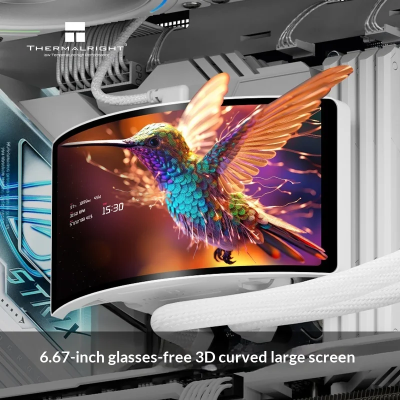 6.67" Curved OLED 360mm AIO Cooler, Custom Display for System Monitor, Thermalright RAINBOW VISION TURBO ARGB
6.67" Curved OLED 360mm AIO Cooler, Custom Display for System Monitor, Thermalright RAINBOW VISION TURBO ARGB