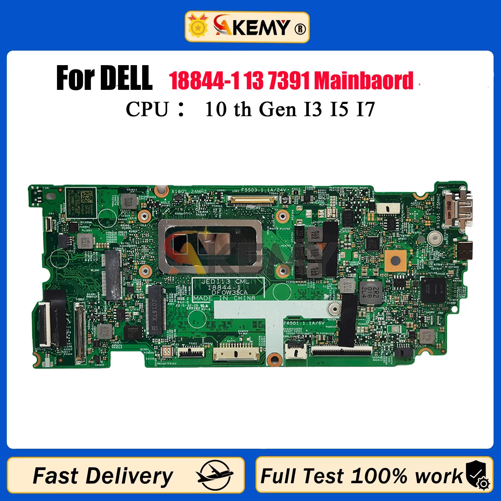 18844-1 Laptop Motherboard Dell Inspiron 13 7391 2n1 Mainboard with i5 i7 CPU CN-0PKNWK 0YG9JY 0HF90F 100% Full Tested Ok
18844-1 Laptop Motherboard Dell Inspiron 13 7391 2n1 Mainboard with i5 i7 CPU CN-0PKNWK 0YG9JY 0HF90F 100% Full Tested Ok