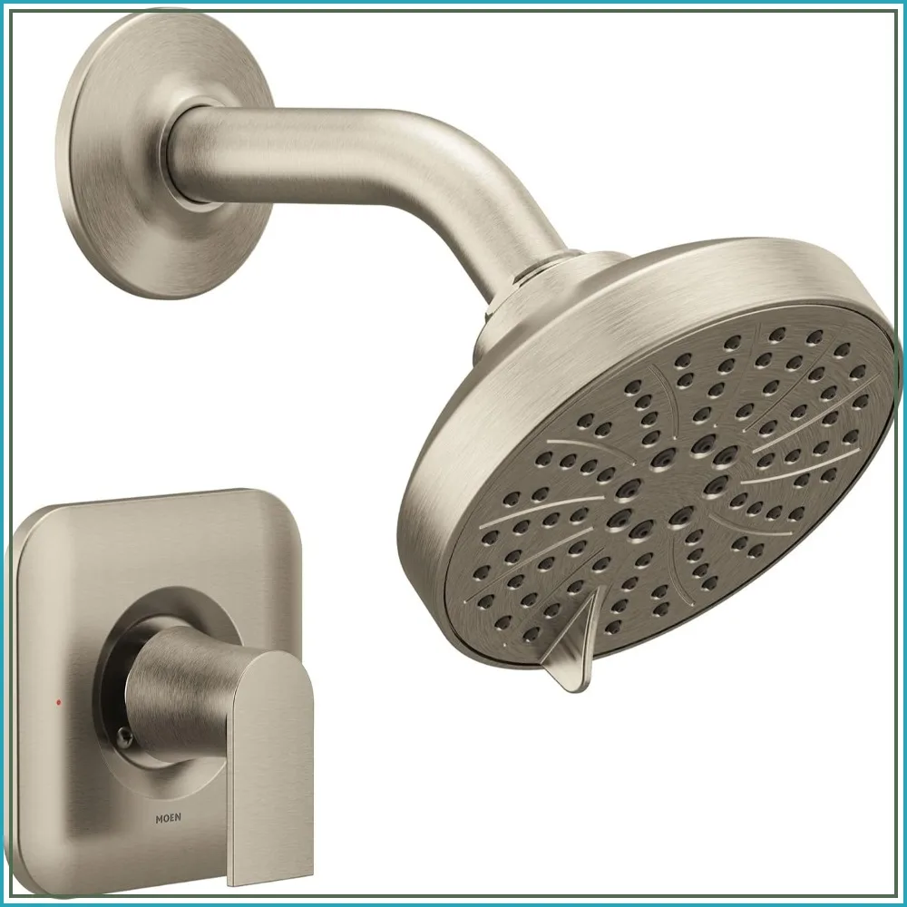 Modern Shower Trim with Showerhead and Lever Handle, Brushed Nickel, Pressure Balancing, Eco-Performance, Valve Required
Modern Shower Trim with Showerhead and Lever Handle, Brushed Nickel, Pressure Balancing, Eco-Performance, Valve Required