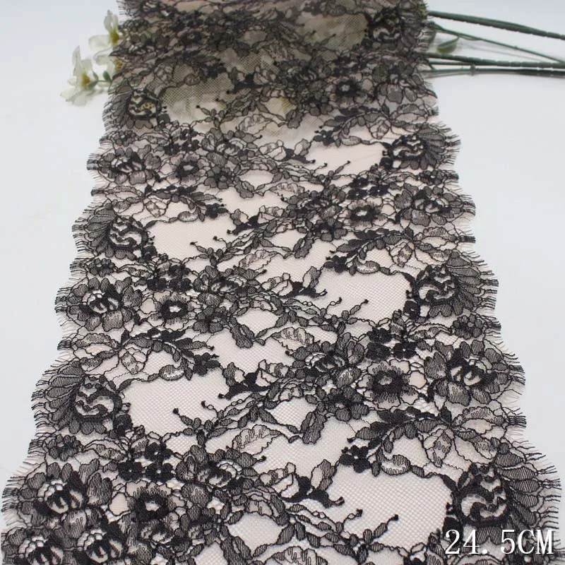 96Yards High Quality Inelastic Eyelash Black Flower Lace Fabric Lace Supplier 24CM Delicate French Chantilly Nude Lace for Dress
96Yards High Quality Inelastic Eyelash Black Flower Lace Fabric Lace Supplier 24CM Delicate French Chantilly Nude Lace for Dress